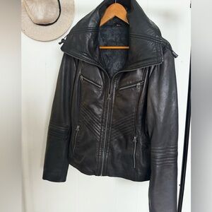 Lamb Skin Leather Jacket Motorcycle